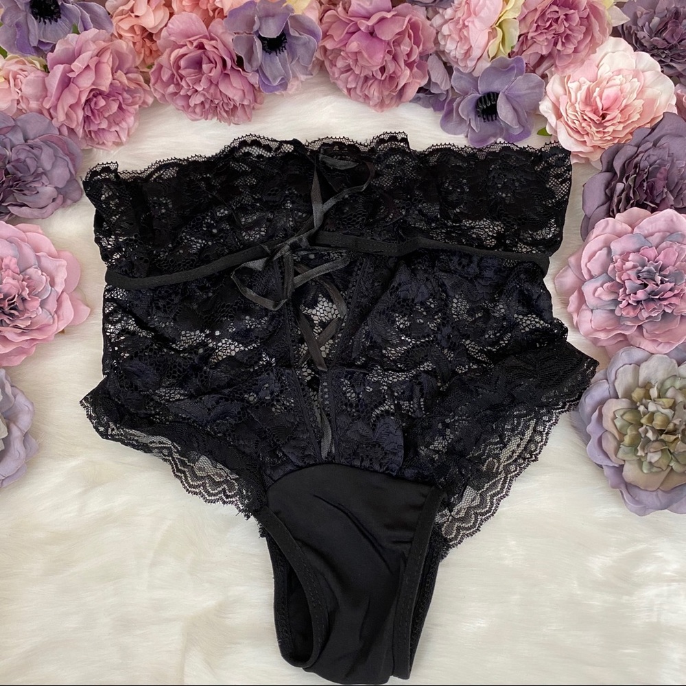 Sexy High Waist Lace Up Thong Lingerie Panties - Picture 11 of 16